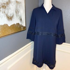 Karl Lagerfeld Eyelet-Lace Trimmed Shirtdress